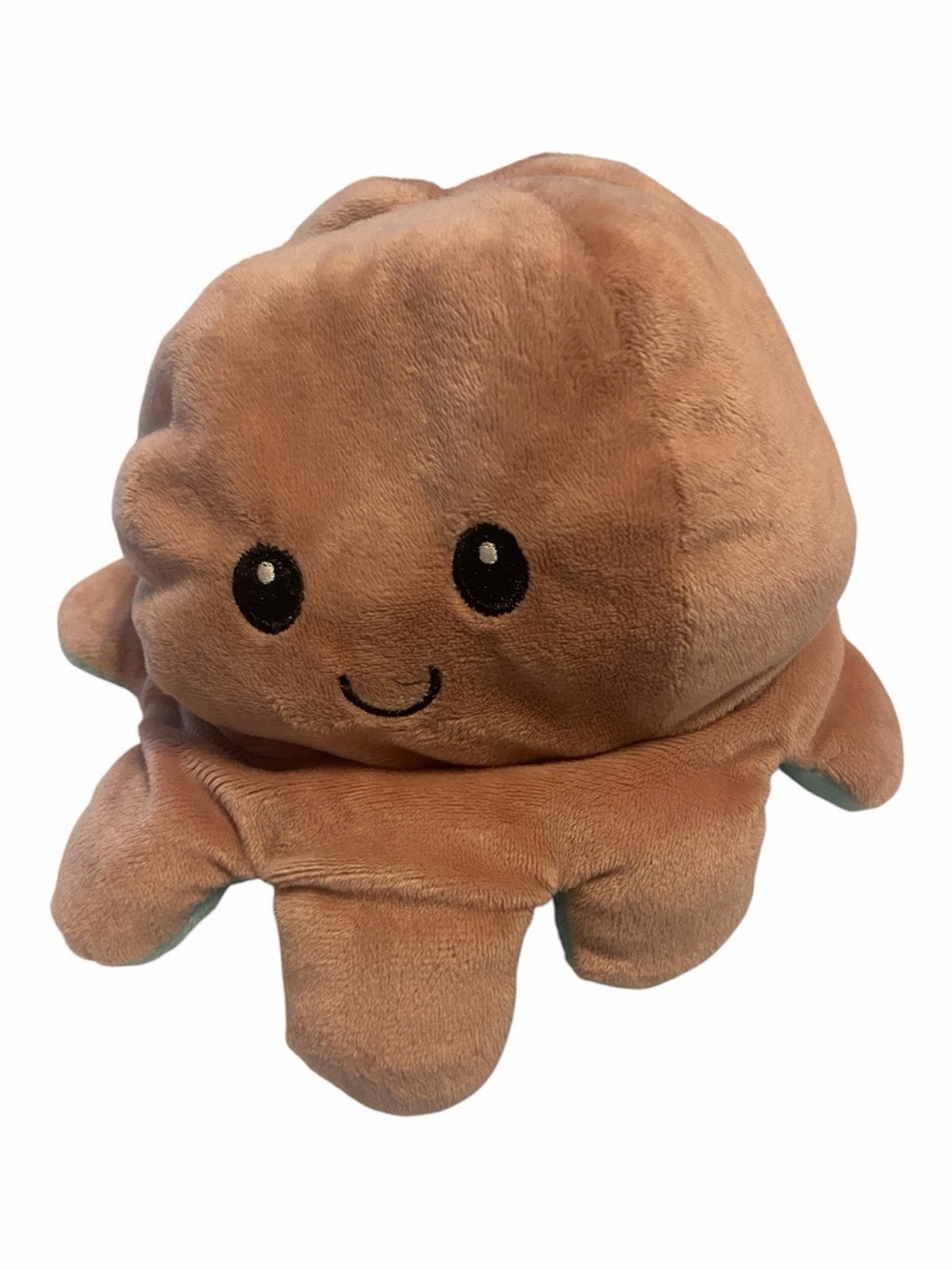 Mood Octopus Plush Toy Tan Teal Reversible